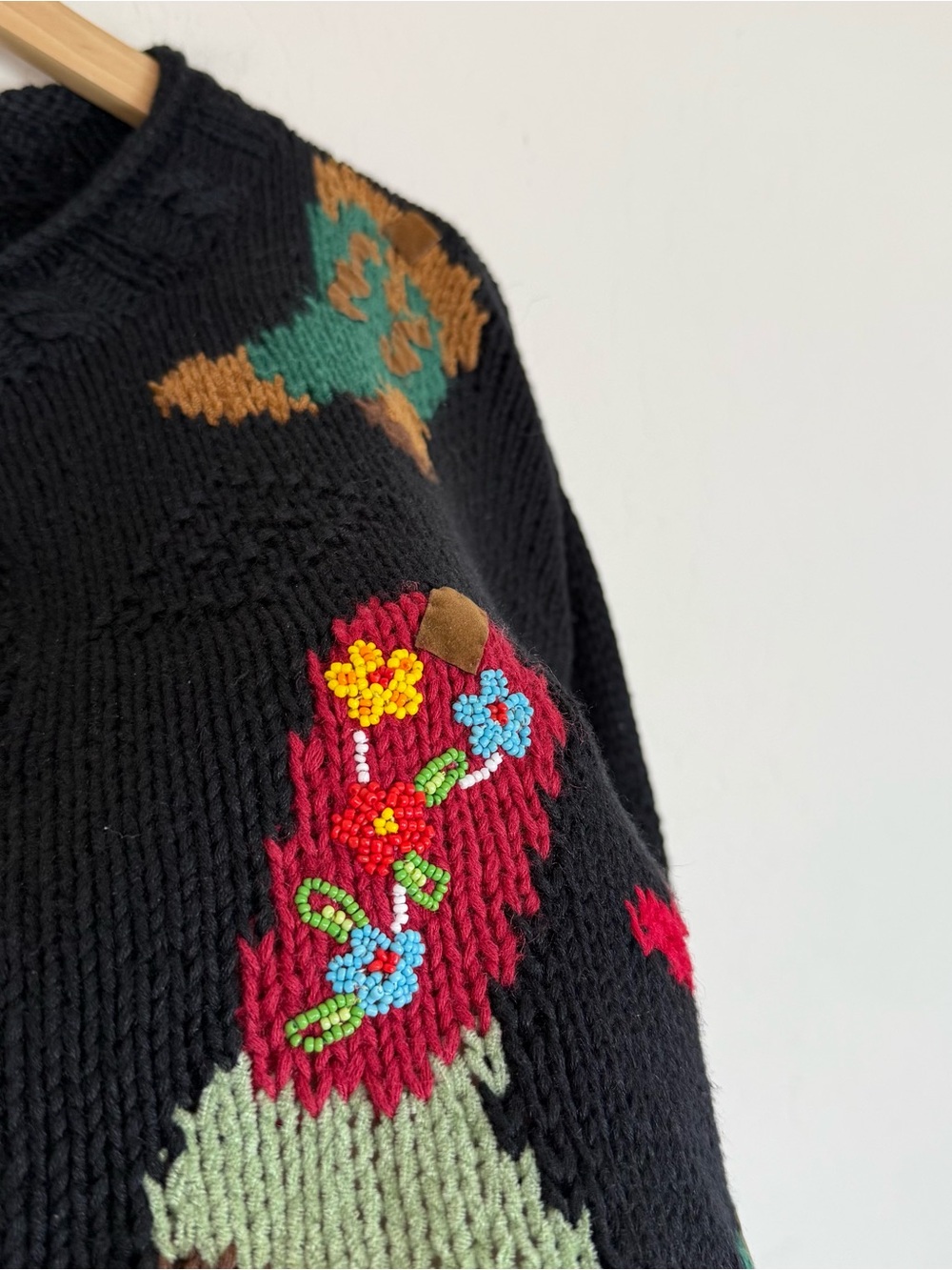 Susan Bristol Vintage 1995 Cowboy Boot Fringe Cardigan - Picture 3 of 8
